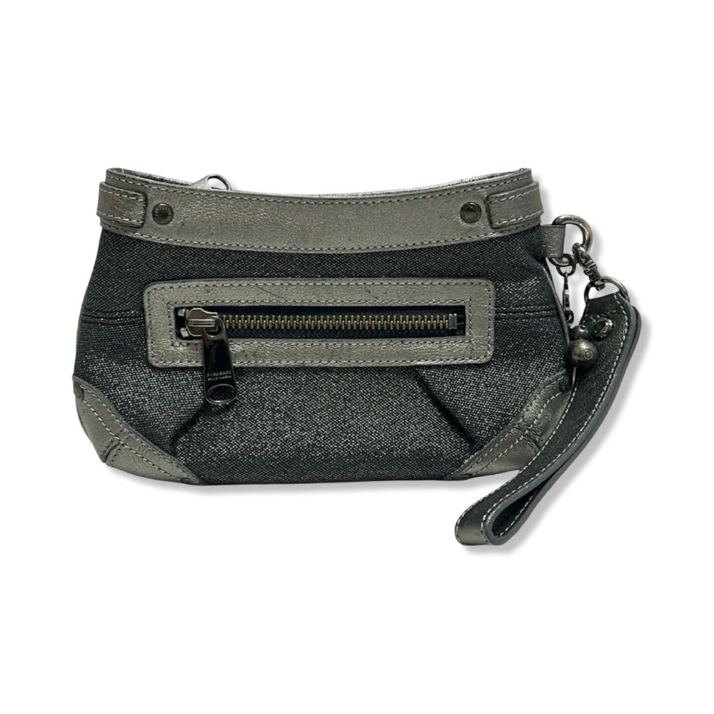 Burberry Metallic Gray Wristlet Clutch